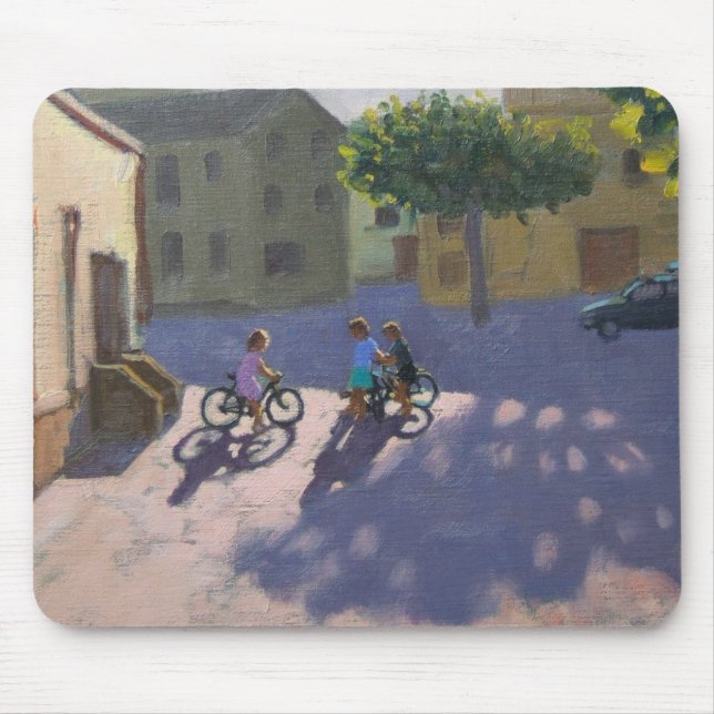 Alfombrilla De Ratón Tres niños con las bicicletas España (Frente)