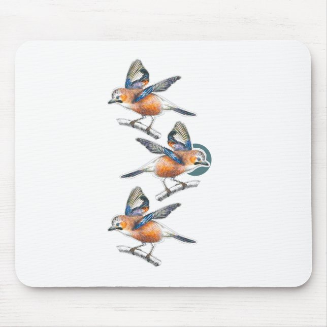 Alfombrilla De Ratón Tres pájaros (Frente)