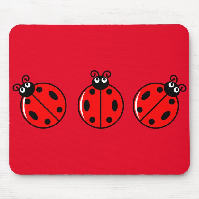 Alfombrilla De Ratón Tres Pequeños Ladybugs - Mousepad (Frente)