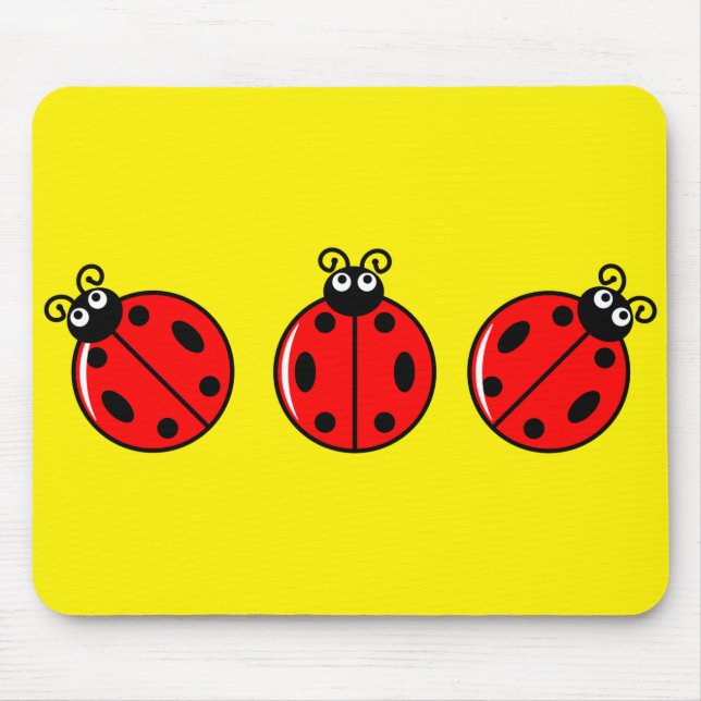 Alfombrilla De Ratón Tres Pequeños Ladybugs - Mousepad (Frente)
