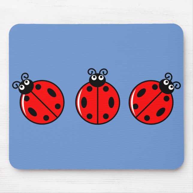 Alfombrilla De Ratón Tres Pequeños Ladybugs - Mousepad (Frente)