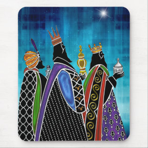 Alfombrilla De Ratón Tres Regalos Magi Bajo Cielo Estelar