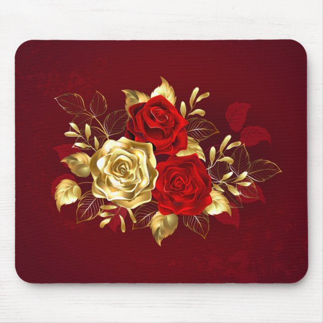 Alfombrilla De Ratón Tres Rosas Joyas (Frente)