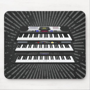 Alfombrilla De Ratón Tres teclados modernos: Sintetizadores: Mousepad