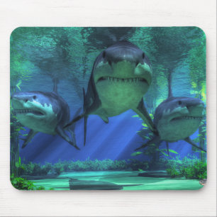 Alfombrilla De Ratón Tres tiburones