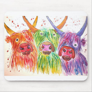 Alfombrilla De Ratón Tres vacas coloridas