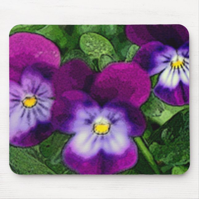 Alfombrilla De Ratón Tres violetas Mousepad (Frente)
