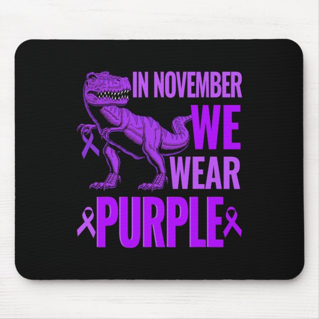 Alfombrilla De Ratón Trex Dinosaur En Noviembre Usamos Epilepsia Púrpur (Frente)