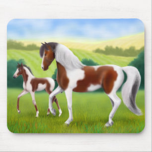 Alfombrilla De Ratón Tri yegua y potro Mousepad de la pintura