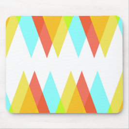 Alfombrilla De Ratón Triángulos amarillos, rojos y azules cadetes