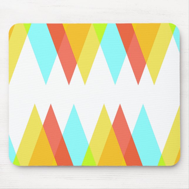 Alfombrilla De Ratón Triángulos amarillos, rojos y azules cadetes (Frente)