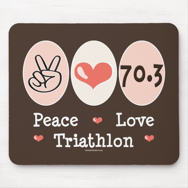 Alfombrilla De Ratón Triathlon Mousepad del amor de la paz (Frente)
