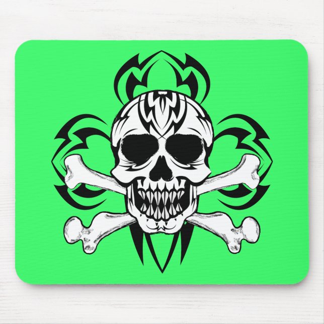 Alfombrilla De Ratón Tribal Tattoo Skull (Frente)