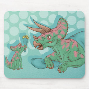 Alfombrilla De Ratón Triceratops dando flores