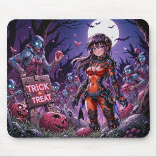 Alfombrilla De Ratón Trick o Treat Halloween Zombis con el cerebro