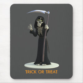 Alfombrilla De Ratón Trick or Treat. Cartoon Grim Reaper