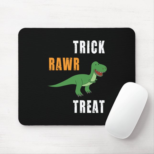 Alfombrilla De Ratón Trick Rawr Treat Cute Halloween Tyrannosaurus Rex (Con ratón)