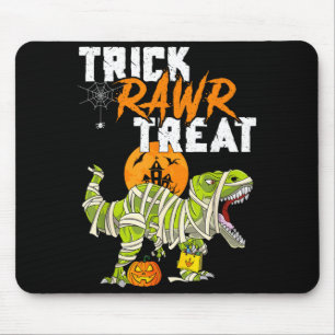 Alfombrilla De Ratón Trick Rawr Treat T Rex Dinosaur Mummy Niños Divert