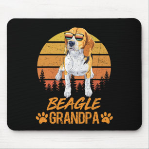Alfombrilla De Ratón Tricolor Perro Beagle Abuelo Paw Dad Day