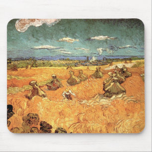 Alfombrilla De Ratón Trigos apilados con segador de Vincent van Gogh
