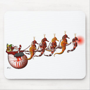 Alfombrilla De Ratón Trineo Mousepad de Santa y del Seahorse