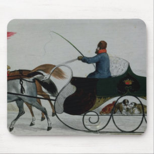 Alfombrilla De Ratón Trineo traído por caballo