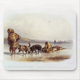 Alfombrilla De Ratón Trineos de perro de los indios de Mandan