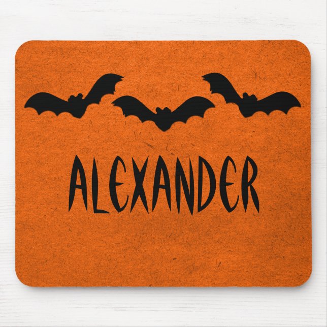 Alfombrilla De Ratón Trío de Bats Halloween Mousepad, Naranja (Frente)