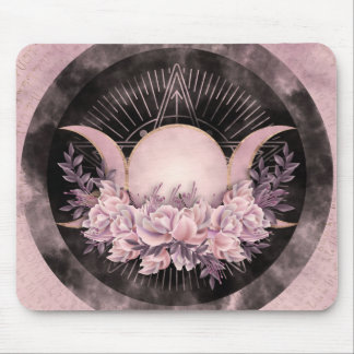 Alfombrilla De Ratón Triple luna - Triple diosa - Floral suave