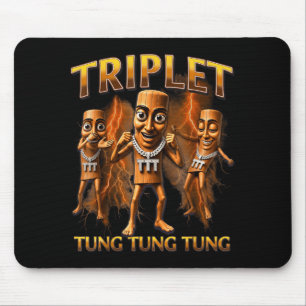 Alfombrilla De Ratón Triple T Tung Tung Tung Sahur Memes para niños