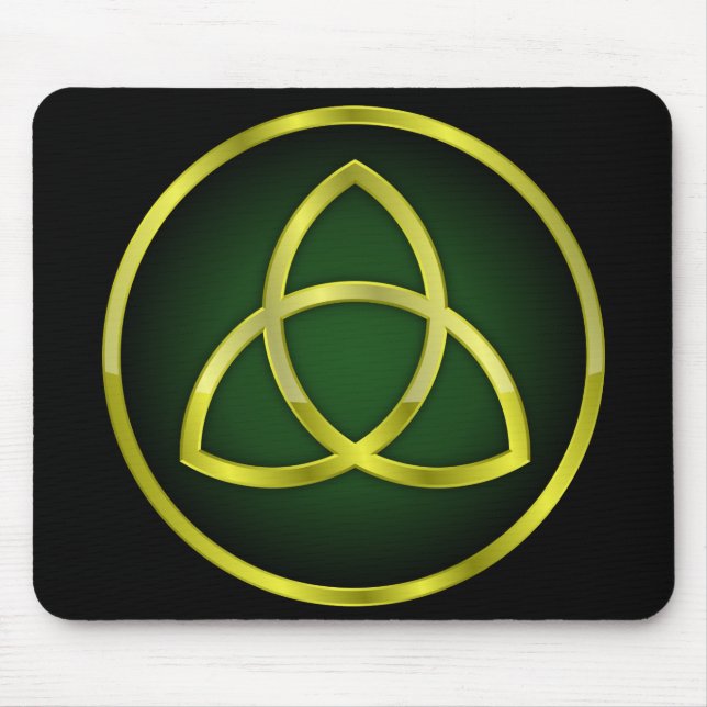 Alfombrilla De Ratón triquetra de oro y verde (Frente)
