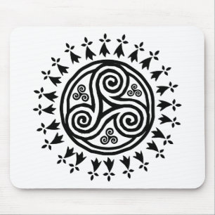 Alfombrilla De Ratón Triskel bretón y herminas