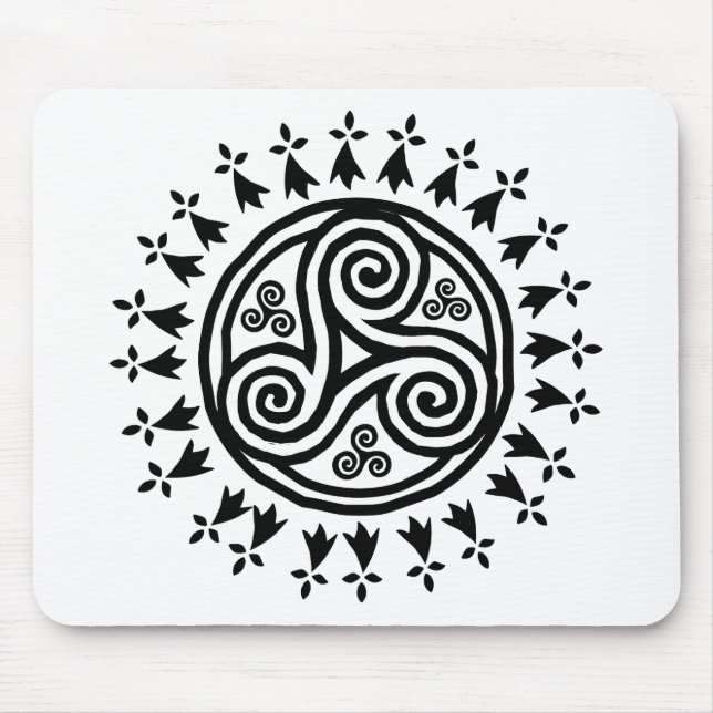 Alfombrilla De Ratón Triskel bretón y herminas (Frente)