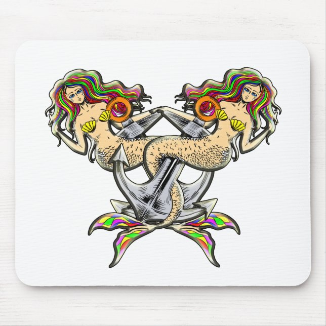 Alfombrilla De Ratón Tristemente sirenas al ancla (Frente)