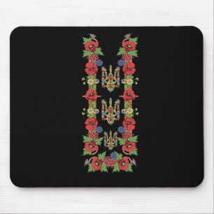 Alfombrilla De Ratón Trisub ucraniano Amapolas rojas Floral retro Ucran