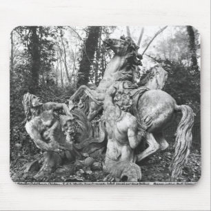 Alfombrilla De Ratón Tritones que preparan dos caballos del sol en