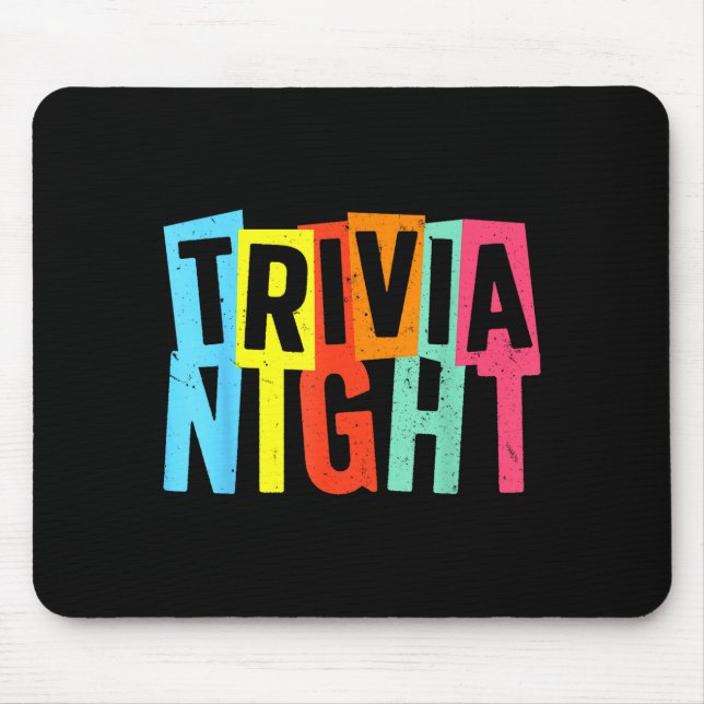 Alfombrilla De Ratón Trivia Night Art For Men Women Trivia Host Trivia  (Frente)