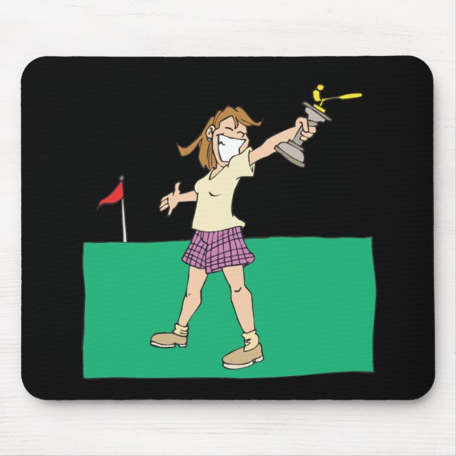 Alfombrilla De Ratón Trofeo para mujer del golf (Frente)