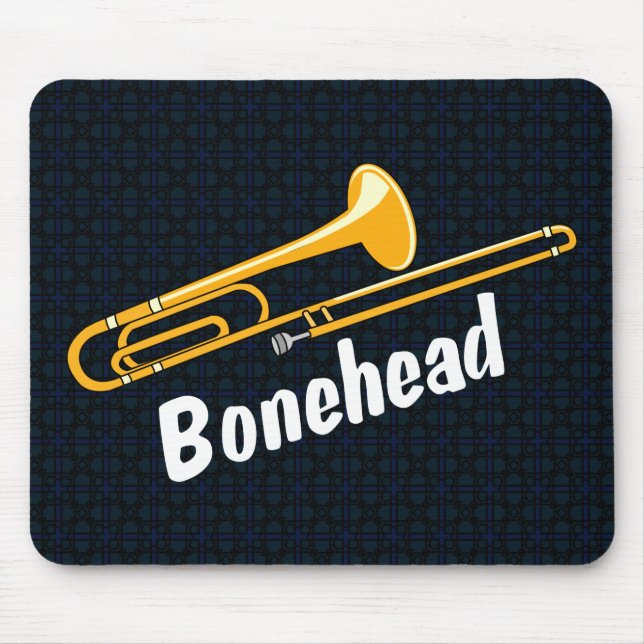 Alfombrilla De Ratón Trombone Bonehead White Textos (Frente)