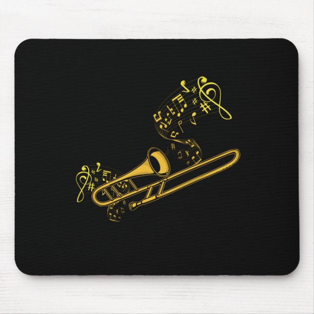 Alfombrilla De Ratón Trombone Player Brass Music Instruments Big Band (Frente)