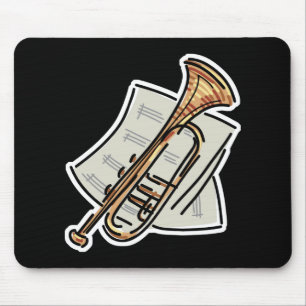 Alfombrilla De Ratón trompeta y partitura