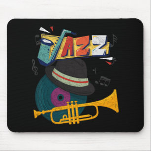 Alfombrilla De Ratón Trompetas de Jazz Retrodivertido Música Festival N