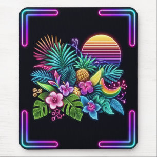 Alfombrilla De Ratón Tropical neón colorido/hawaiano