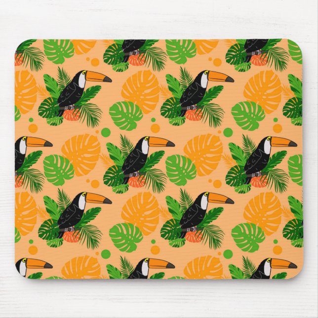 Alfombrilla De Ratón Trópico Toucan Bird Seamless Pattern (Frente)