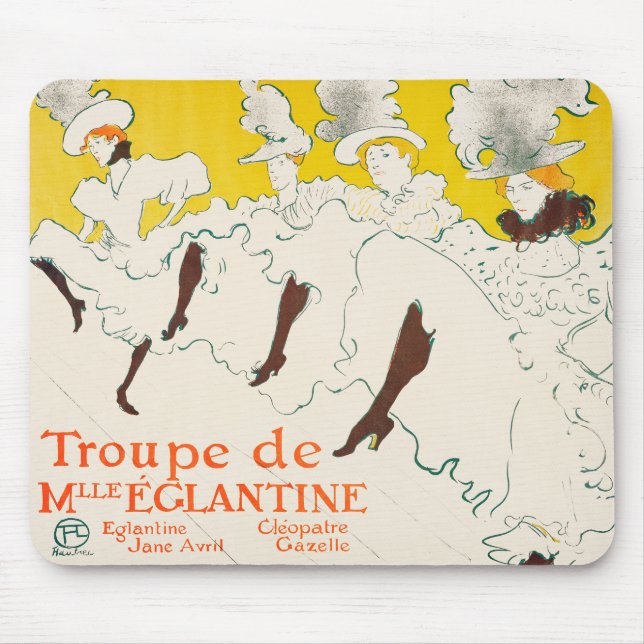 Alfombrilla De Ratón Troupe de Mademoiselle Eglantine, Toulouse Lautrec (Frente)