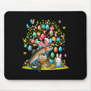 Alfombrilla De Ratón Trucha Pescado Bunny Eggs Pascua Cute Tree Costume