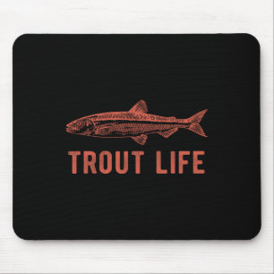 Alfombrilla De Ratón Trucha Vida Pesca Novedad Pescador Regalo