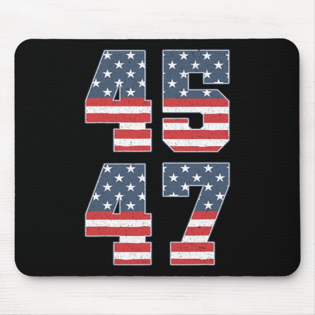 Alfombrilla De Ratón Trump 2024 45 47 Retro de bandera estadounidense a (Frente)