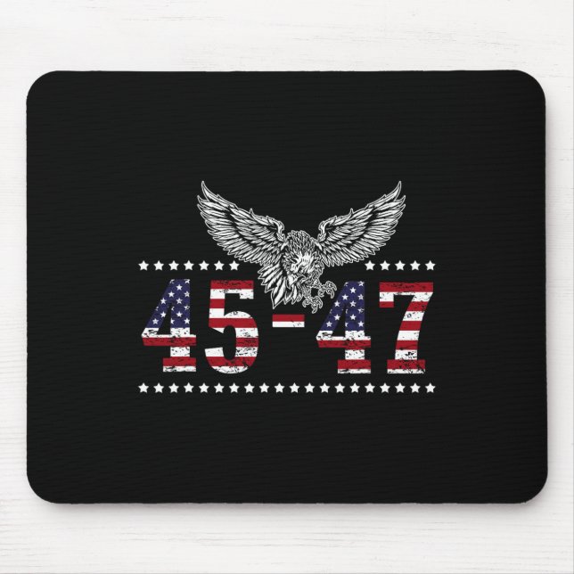 Alfombrilla De Ratón Trump 2024 Presidente 45 Y 47 Bandera Estadouniden (Frente)