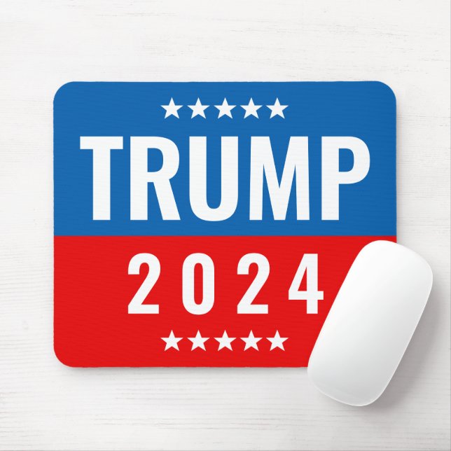 Alfombrilla De Ratón Trump 2024 Rojo y Azul con estrellas (Con ratón)